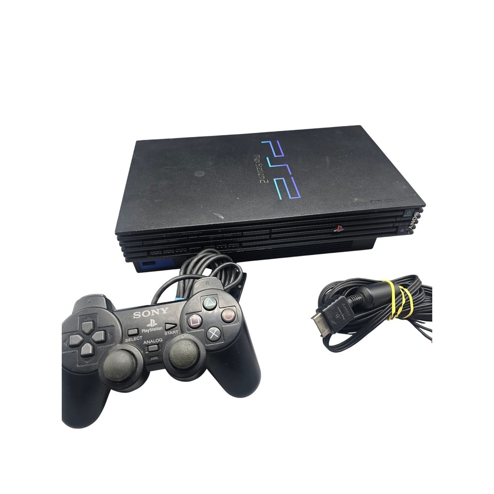 Sony PlayStation 2 PS2 Fat Console Black with DualShock 2 Controller SCPH-50001